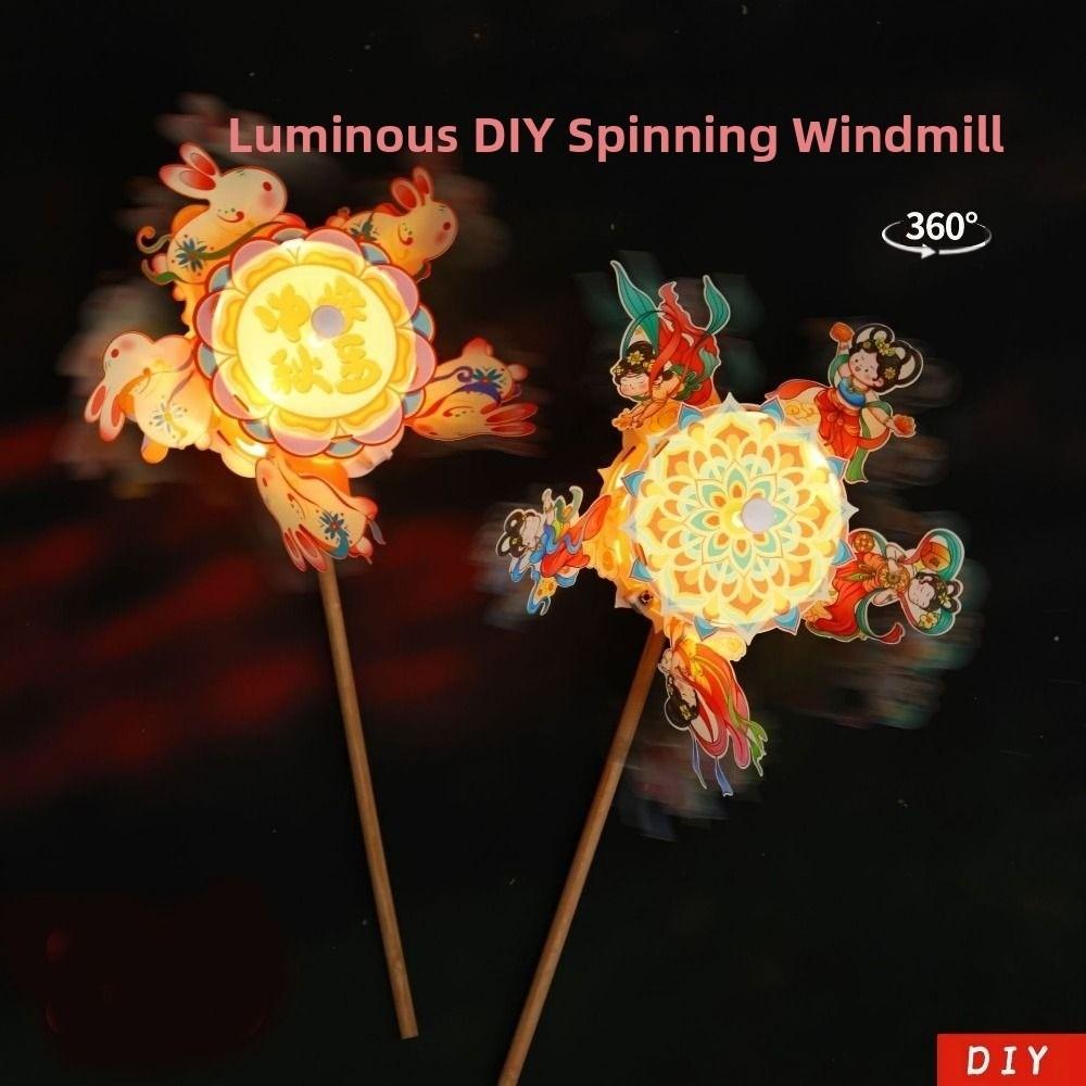 DIY Material Bag Rotating Windmill Lantern China-Chic Rabbit Windmill Lantern Festival Gift