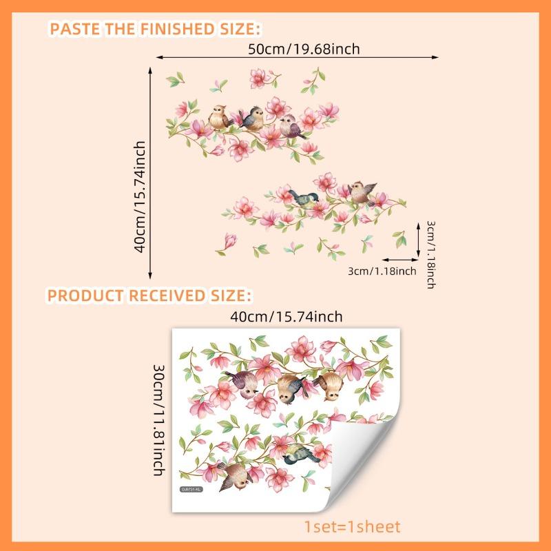 Красочные цветы и бабочки Электростатическая наклейка на стену для окон
