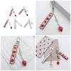 Cute Ribbon Strawberry Keychain Pendant Lovely Hanging Decorations Keyring Charm for Purse Bag Backpack Handbag