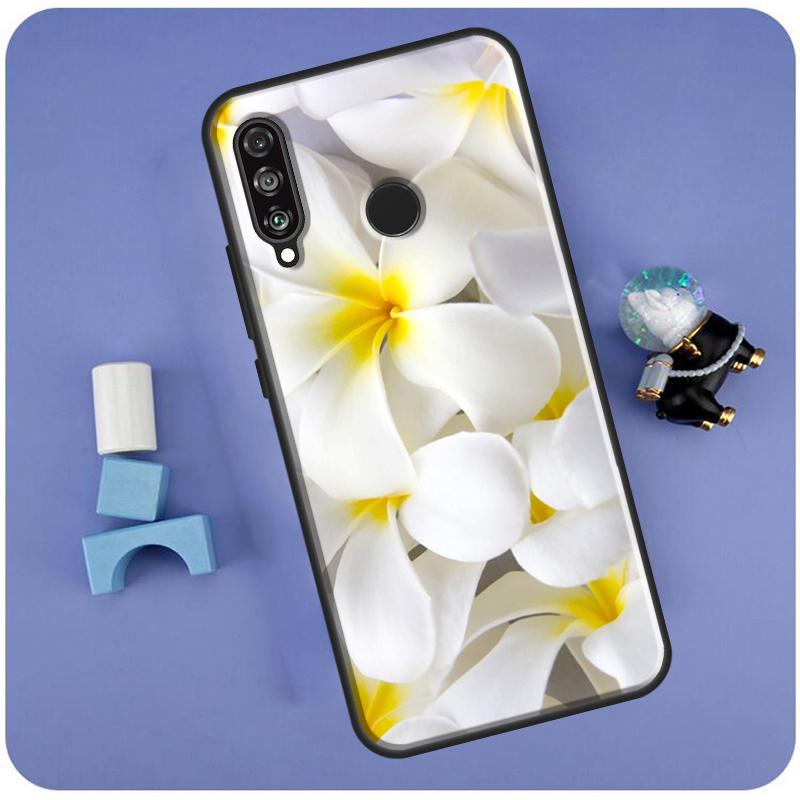 Frangipani Flowers For Huawei Nova Y70 Y91 Y90 Y60 Y61 Y72 Y73 3i 7i 8i 11i 12i 9 10 SE P20 P30 P40 Lite Case