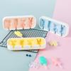 Cartoon Animals Silicone Ice Cream Mold Easy Popsicle Molds with Lid and Sticks DIY Homemade Ice Lolly Ice Cream Bar Pop Molds