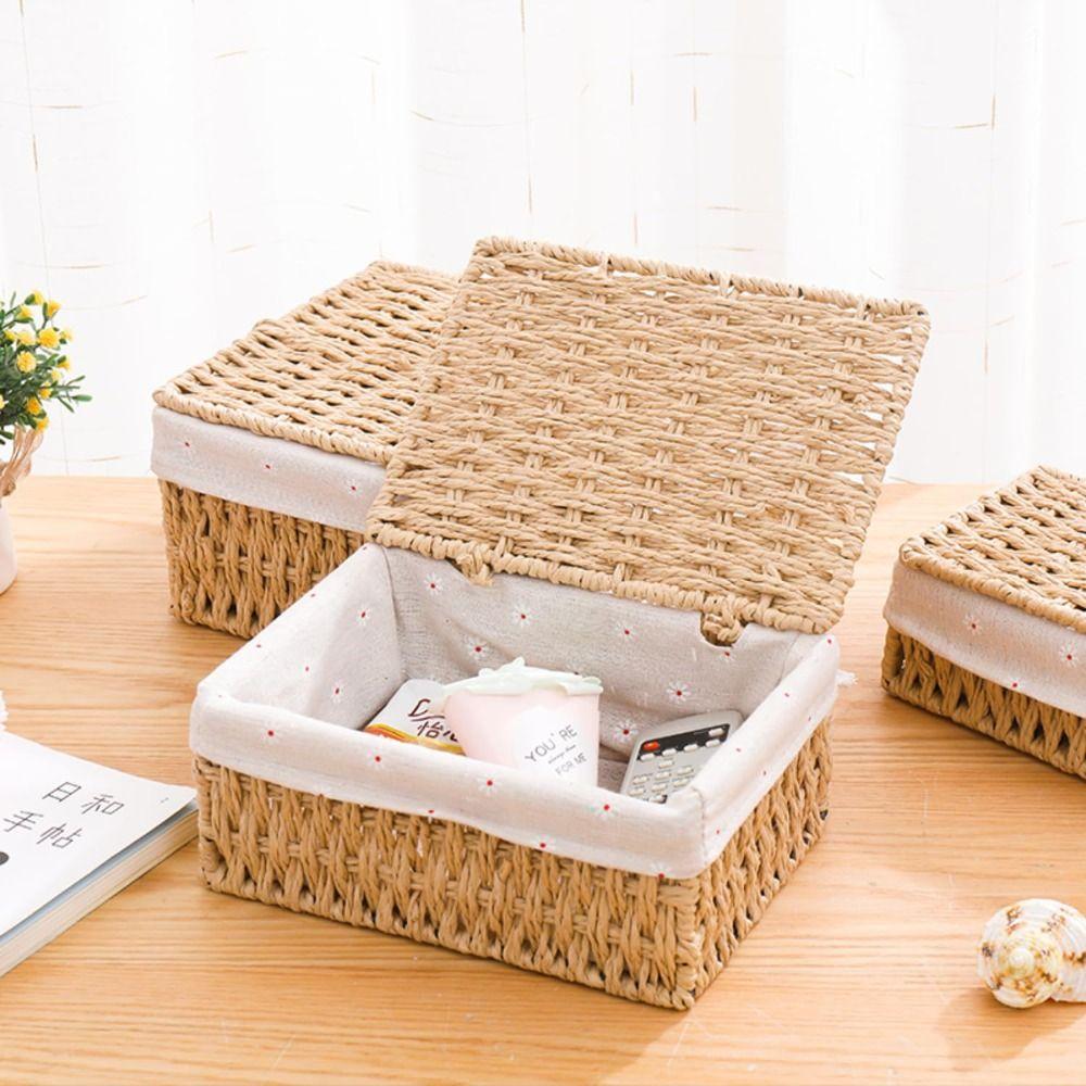 Bohemia Wicker Storage Baskets Household Storage Basket Universal Decorative Bins Home Decor