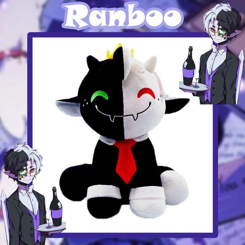 Charming New Ranboo Sit Cute Plush Toy Black And White Sheep Doll For Home Decor