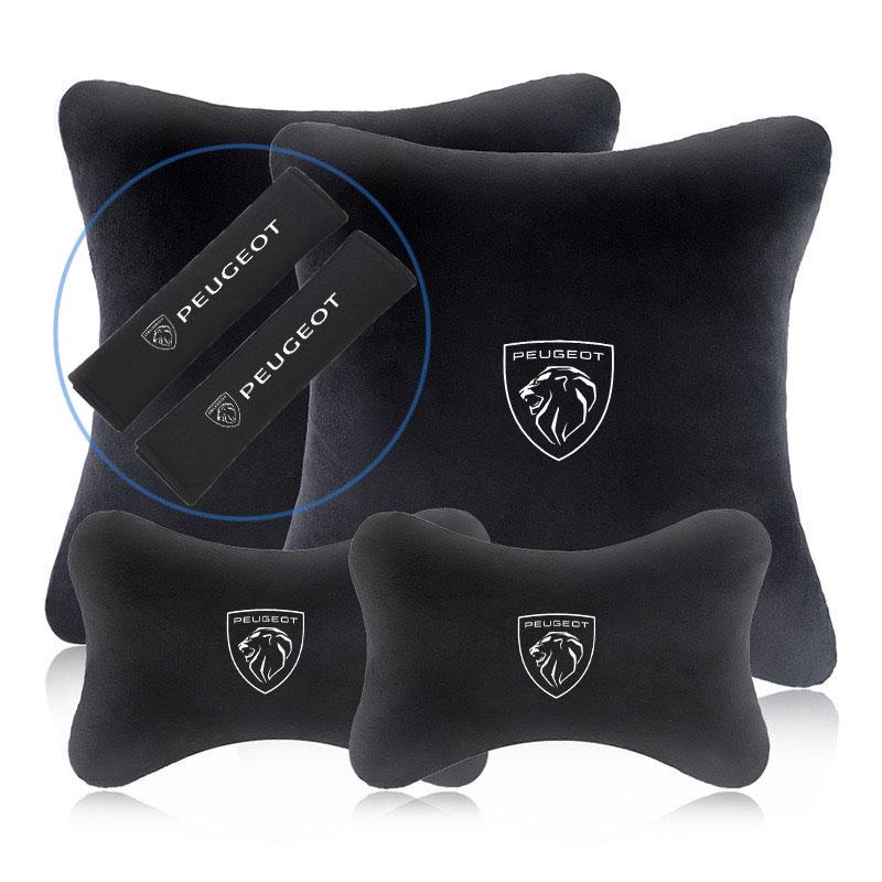 Car Seat Neck Pillow Leather Headrest Lumbar Waist Support for Peugeot 2008 3008 307 308 206 207 208 407 508 5008 106 107 Rifter