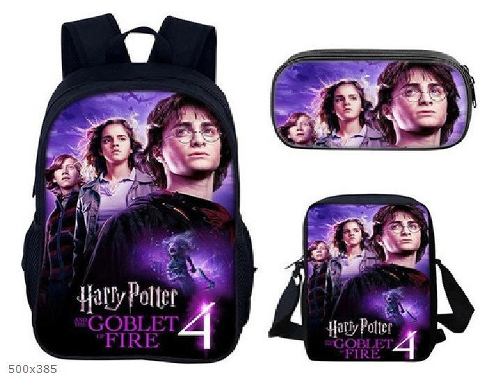 Harry Potter 3-Piece Backpack Set for School Students Large Capacity Bag Crossbody Pencil Case Set Kids Gift