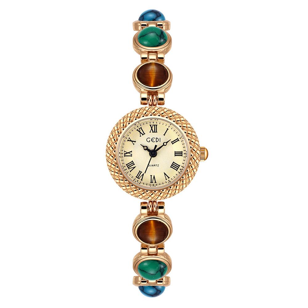 Женские винтажные часы-браслет класса люкс, брендовые, высококлассные, с семицветной цепочкой, модные женские кварцевые наручные часы в подарок