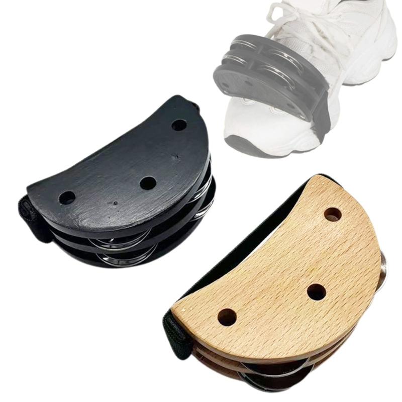 Foot Tambourine Percussion Foot Shaker with Steel Bells Rhythm Instrument