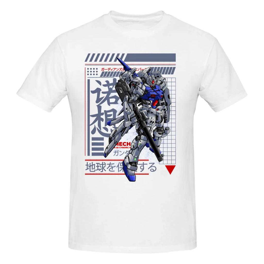 Mecha Warrior Gundam Anime T Shirt for Men 2026 Cotton Freedom T-shirts Summer Short Sleeve Tee Shirt Slim Fit Clothing Gift