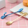 Cute Puppy Spoon 304 Stainless Steel Teaspoon Long Handle Coffee Spoons Sugar Dessert Appetizer Seasoning Bistro Flatware Hanging Cup Scooper Drinkin
