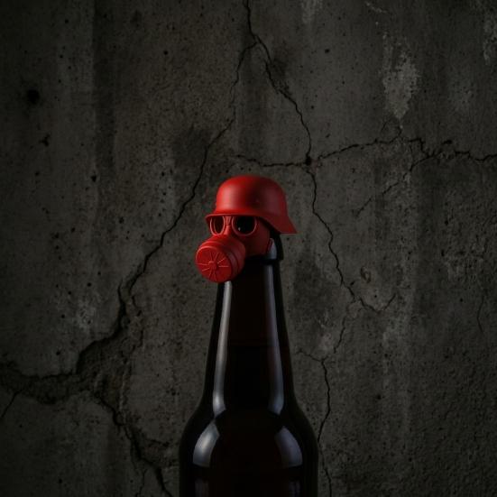 Funny Mask Bottle Cap Reusable Helmet Bottle Topper Air-Tight Beer Cap Cover Dustproof