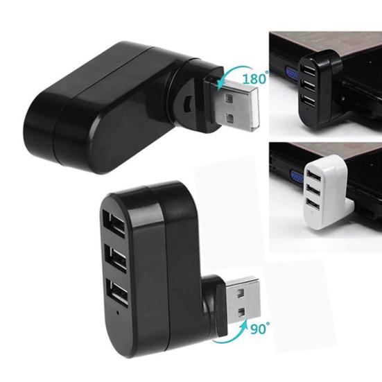 Портативный USB 2.0 концентратор, 3 порта, поворотный на 90/180 градусов, беспроводной USB-расширитель, Plug and Play, высокоскоростной адаптер для передачи данных, многофункциональный USB-разветвитель