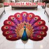 Soft Peacock Carpet Special-shaped Door Gasket Durable Blanket  for Living Room Tea Table Bedside
