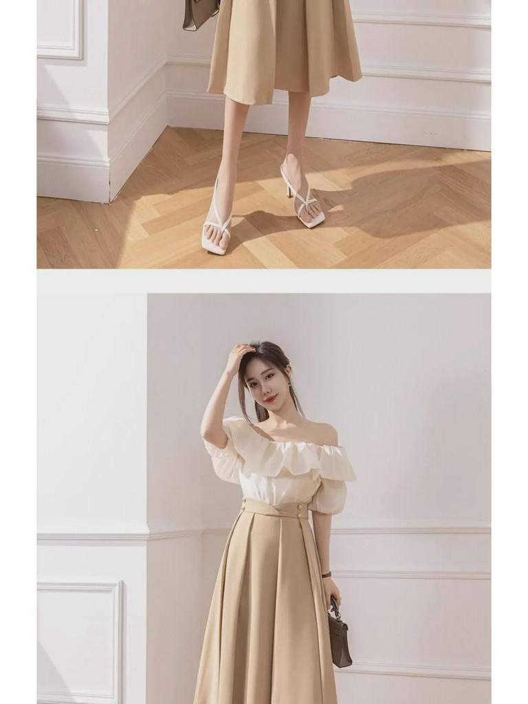 2024 Women's Summer A-line Pleated Midi Skirt - High-waisted, Hip-covering, Slimming Fit