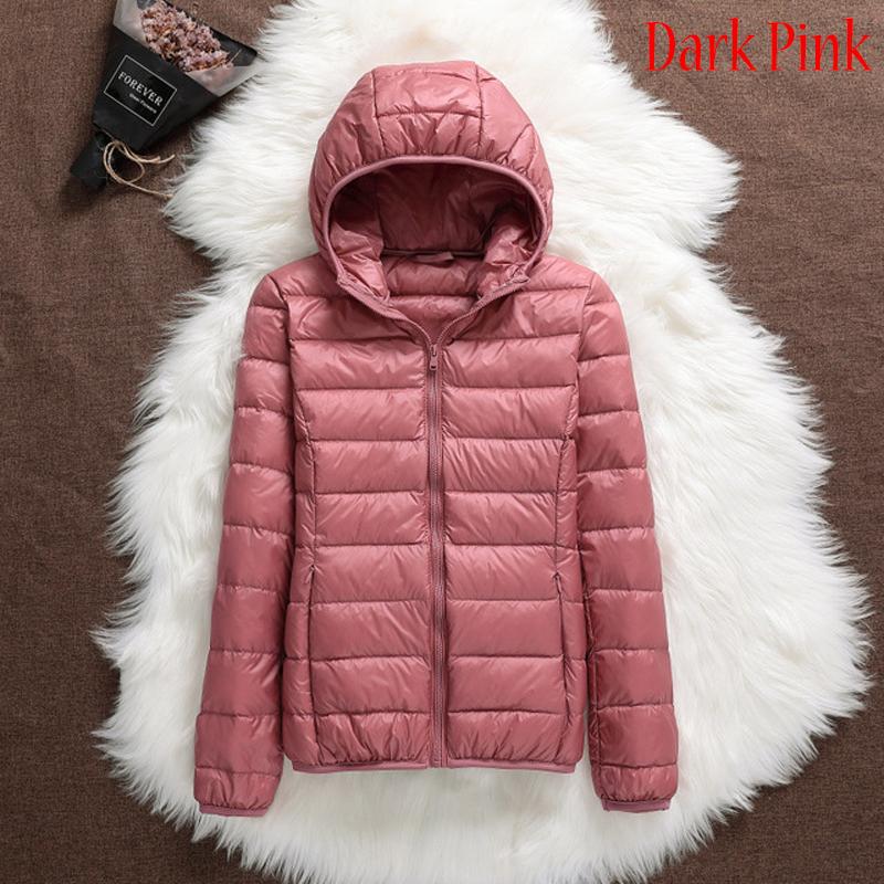 Women Casual Windproof Parka White Duck Down Jacket Coat Hooded Warm Autumn Winter