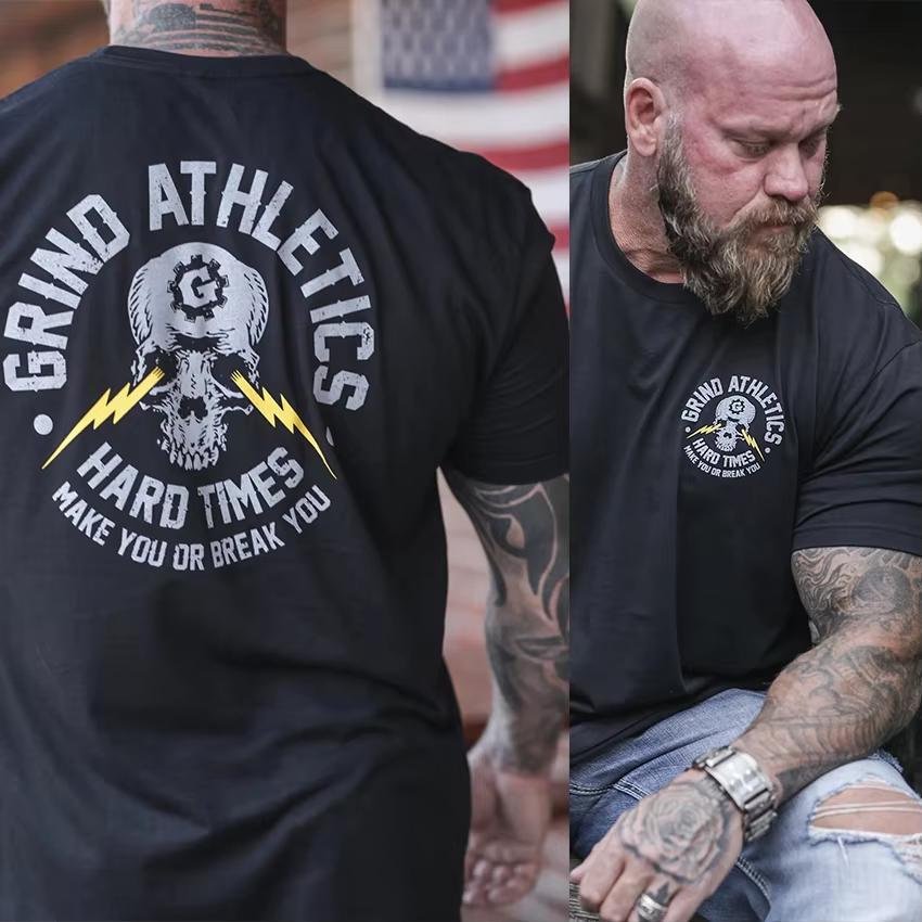 hot selling GRIND Gym Graphic Print T-Shirt Outdoor Equipe Men Women O-neck Cotton Short Sleeve Streetwear Hip Hop Harajuku Y2K Fashion Oversized Top