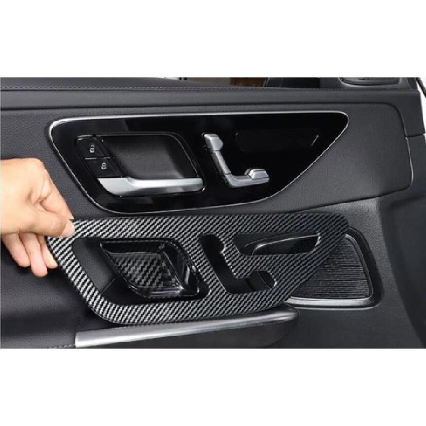 For Benz GLC X254 -2024 ABS Carbon Fiber Inner Door Handle Frame Trim 4PCS