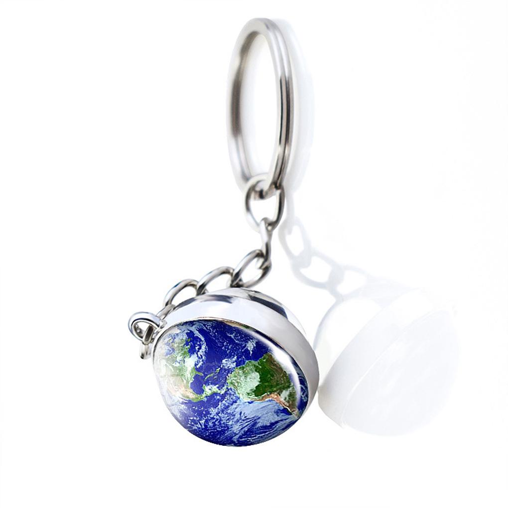 Planet Keychain Stylish Decorative Hanging Portable Luminous Glossy Round Exquisite Alloy Windshield Pendant Ornament