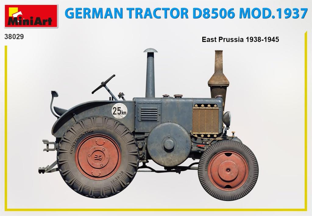Miniart Scale German Tractor D8506 1937 Plastic Model MA38029 1/35