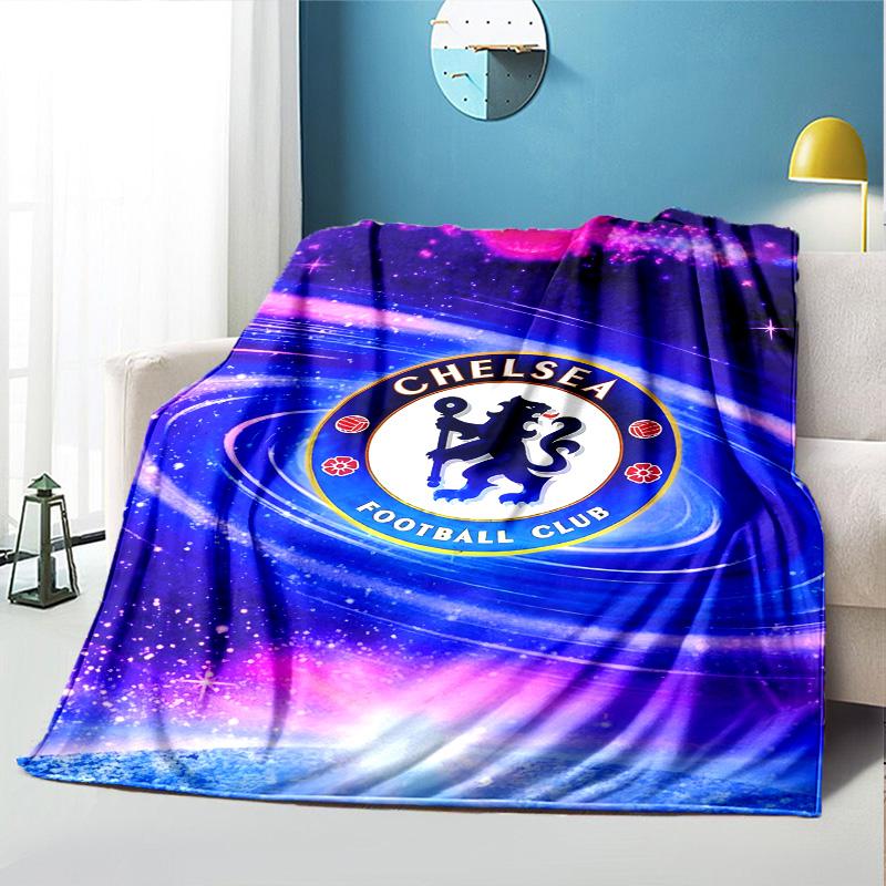 Chelsea F.C Pattern Blanket for Home Decoration, Bed, Sofa, Car Travel, Camping, Suitable for All Seasons, Birthday Christmas Gift