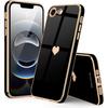 Protective Case - BOOLING - for iPhone 16e - Soft Silicone - Heart Pattern - Luxury Black