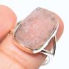 Natural Morganite Rough Gemstone 925 Solid Sterling Silver Jewelry Ring S.9 B6F85