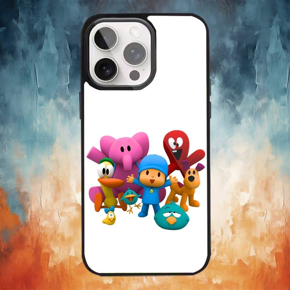 Мультяшный милый чехол для телефона P-Pocoyo для iPhone 17 16 15 14 13 12 Pro Max Plus для Magsafe Зеркальный Беспроводной Магнитный Чехол
