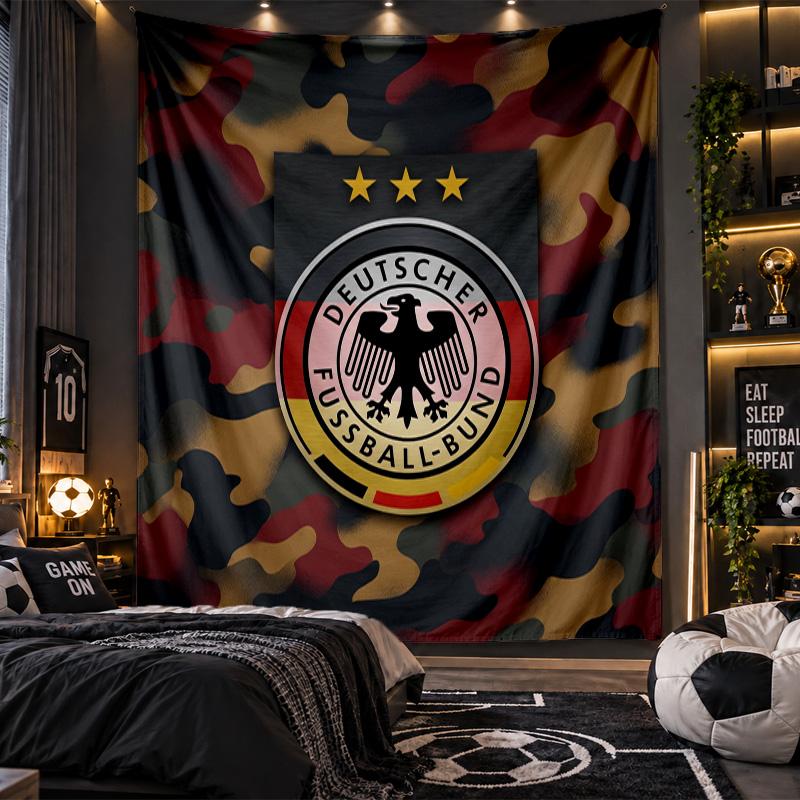 Wall Hanging Tapestry Germany Football Print Cloth for Living Room Bedroom Home Decor