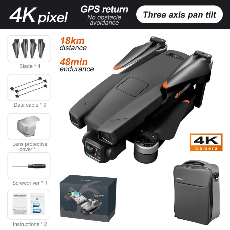 AE86 Pro GPS Drone 4K Profession HD Camera Gimbal Brushless 360° Laser Obstacle Avoidance Three-axis aircraft RC FPV Drone Toys