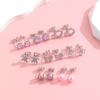 8 Pairs Hypoallergenic Stainless Steel Stud Earrings Heart CZ Tiny Butterfly Kids' Summer Party Body Zircon Perfect Gift for