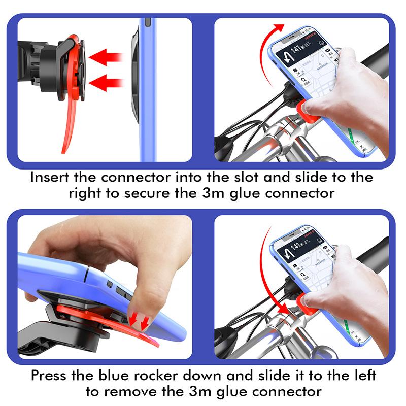 Motorcycle Bike Phone Holder Shock-resistant MTB Bicycle Scooter Bike Handlebar Security Quick Lock Support Mobile Stand