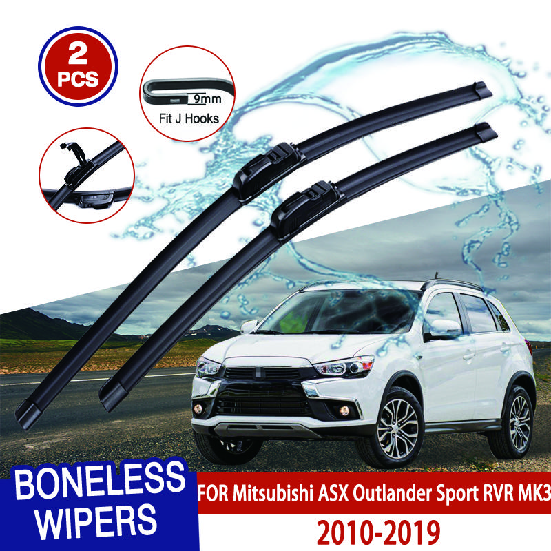 Для Mitsubishi ASX Outlander Sport RVR MK3 2010-2019 автомобильный стеклоочиститель U-образный мягкий резиновый бескаркасный кронштейн для автомобильных дворников