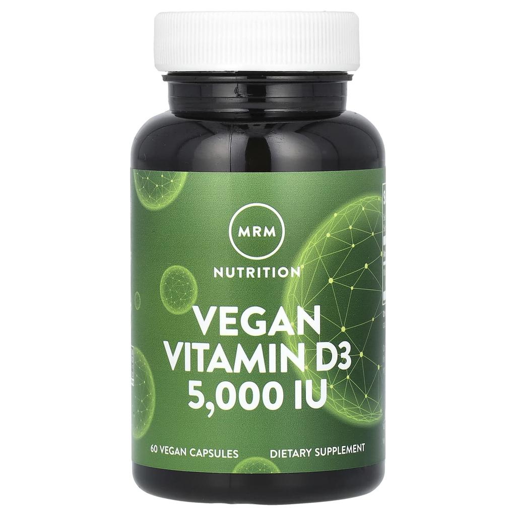 MRM Nutrition, Витамин D3 на растительной основе, 5000 МЕ, 60 вегетарианских капсул