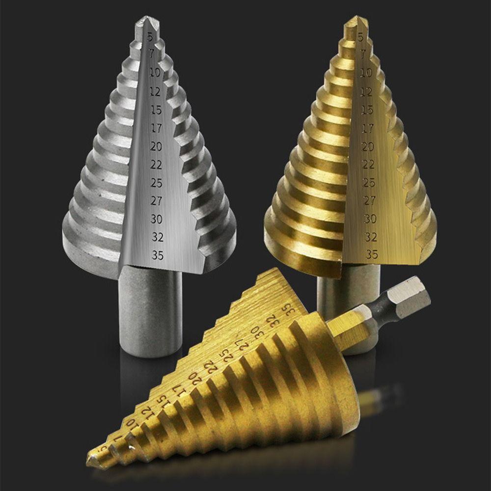 Набор инструментов для сверления 5-35 мм режущий сердечник с титановым покрытием HSS ступенчатое сверло прямое канавочное ступенчатое
