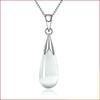 Элегантный кулон-капля из лунного камня «кошачий глаз»: Корейское посеребренное хрустальное ожерелье для женщин