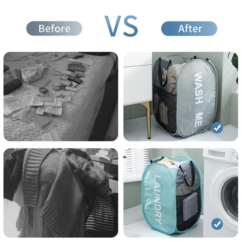 Складная корзина для сортировки грязного белья с принтом, ткань для стирки в ванной, сетчатая сумка для хранения, ведро с рамкой, органайзер для игрушек, сумка для хранения