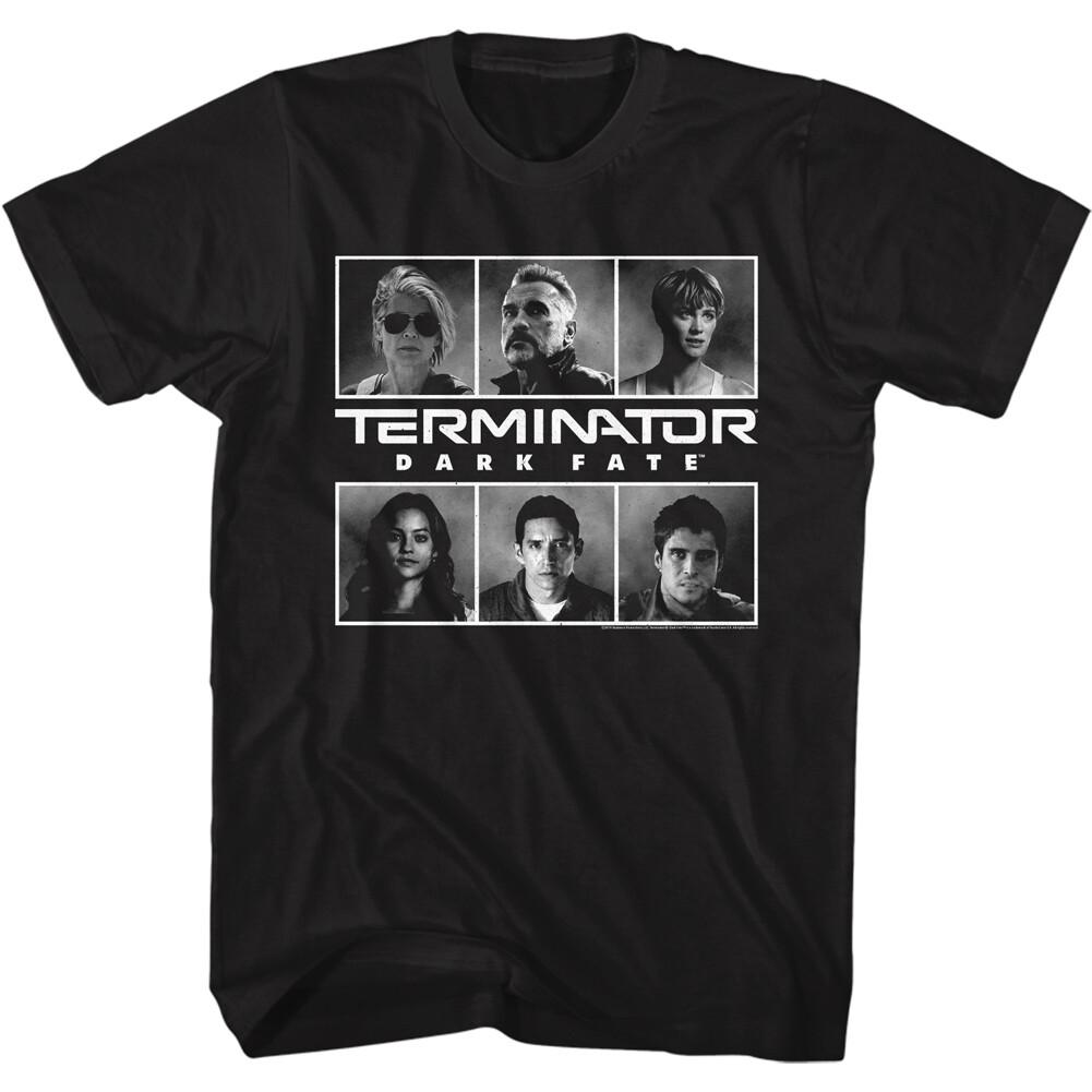 Terminator Dark Fate Cast Picture Poster Schwarzenegger Hamilton Men T Shirt