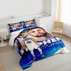 "Basketball Star Portrait with Blue Theme Bedding set (1 duvet cover, 2 pillowcases, duvet not included) sofas"