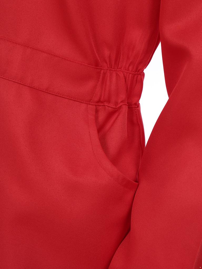 Mens Wear Resistant Turn Down Collar Long Sleeve Button Up Work Coveralls Jumpsuit Uniforms