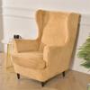Thicken Plush Wing Chair Cover Stretch Armchair Slipcovers Removable Washable Elastic Single Sofa Covers with Seat Cushion Cover