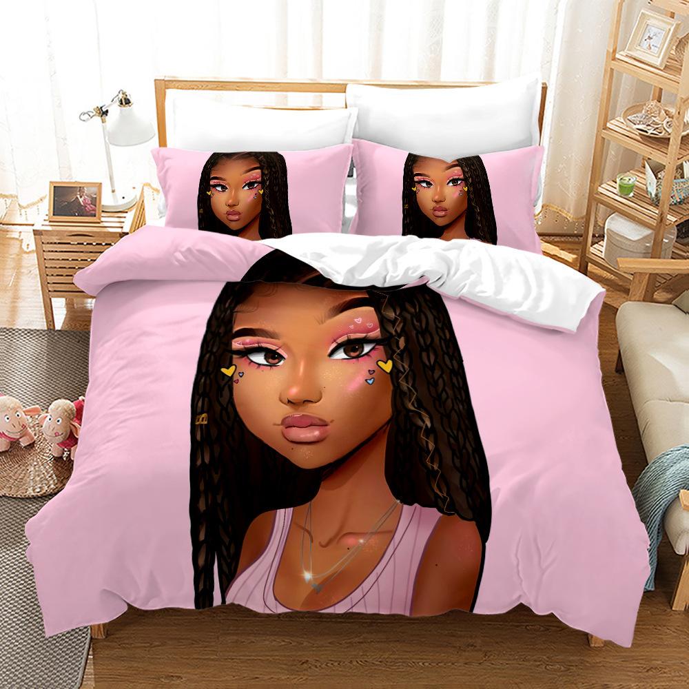 Bed Three-Piece Set 3D Three-Piece Set Size Girl Quilt Cover Printing