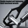 Multi Functional Dual Head 8-24mm Universal Torx Wrench, Double-ended Self-tightening Adjustable Wrench Tools,Black and Silvery