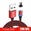 USLION Магнитный кабель Светодиодный нейлоновый кабель Micro USB Type C Зарядное устройство для Iphone USB-C Магнитный шнур Type-C