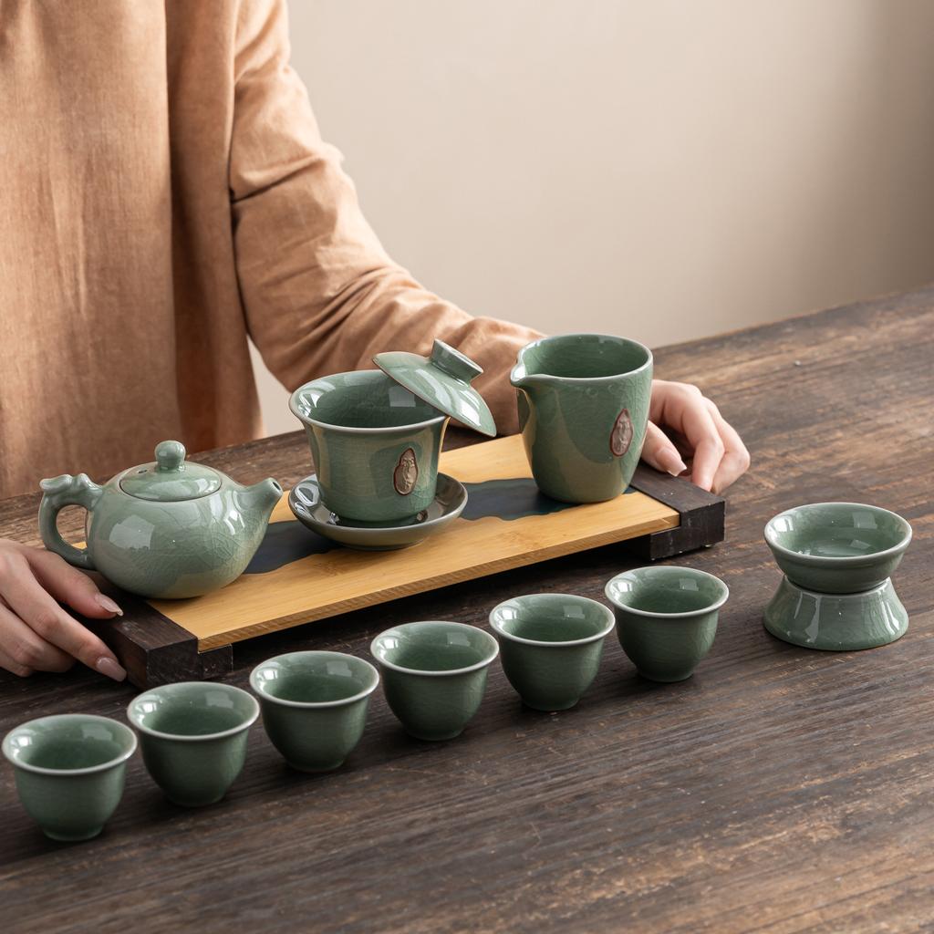 Geyao Kung Fu Tea Set Gift Box Set Home Office Complete Set of Ceramics Gifts High-end Business Souvenirs