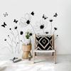 New Black Flowers Butterfly Wall Stickers Living Room Bedroom Headboard Background Wall Mural Flowers Poster Decorative Wallpaper Art