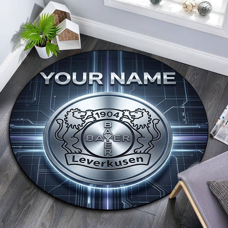 Custom Name,Bayer 04 pattern round rug,Carpet Rug for Living Room Bedroom Playroom ,Non-slip Floor Mat,Holiday Gifts and Birthday Gifts.