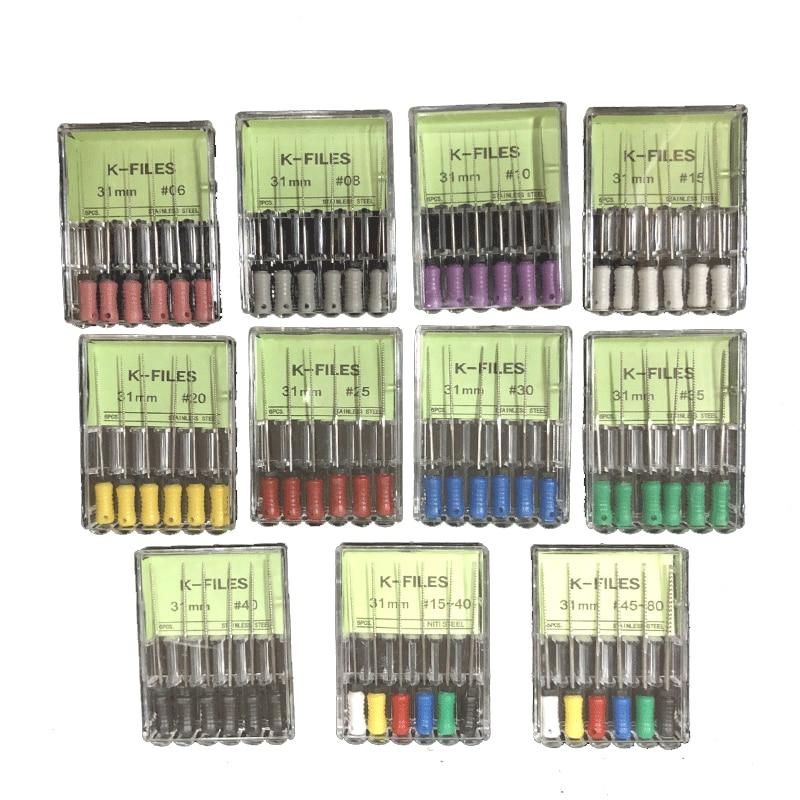 Стоматологические инструменты, эндодонтические инструменты для корневых каналов, H-файл 31 мм, K-файл 31 мм, эндодонтические инструменты из нержавеющей стали, стоматологическая стоматология, одонтология