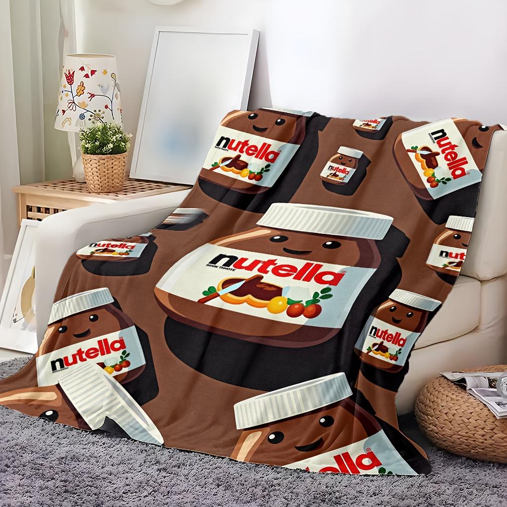 Comfortable Nutella Theme Blanket Soft High-Definition Digital Print All-Season Soft, Breathable 100% Polyester Perfect Gift All-Season, Fam