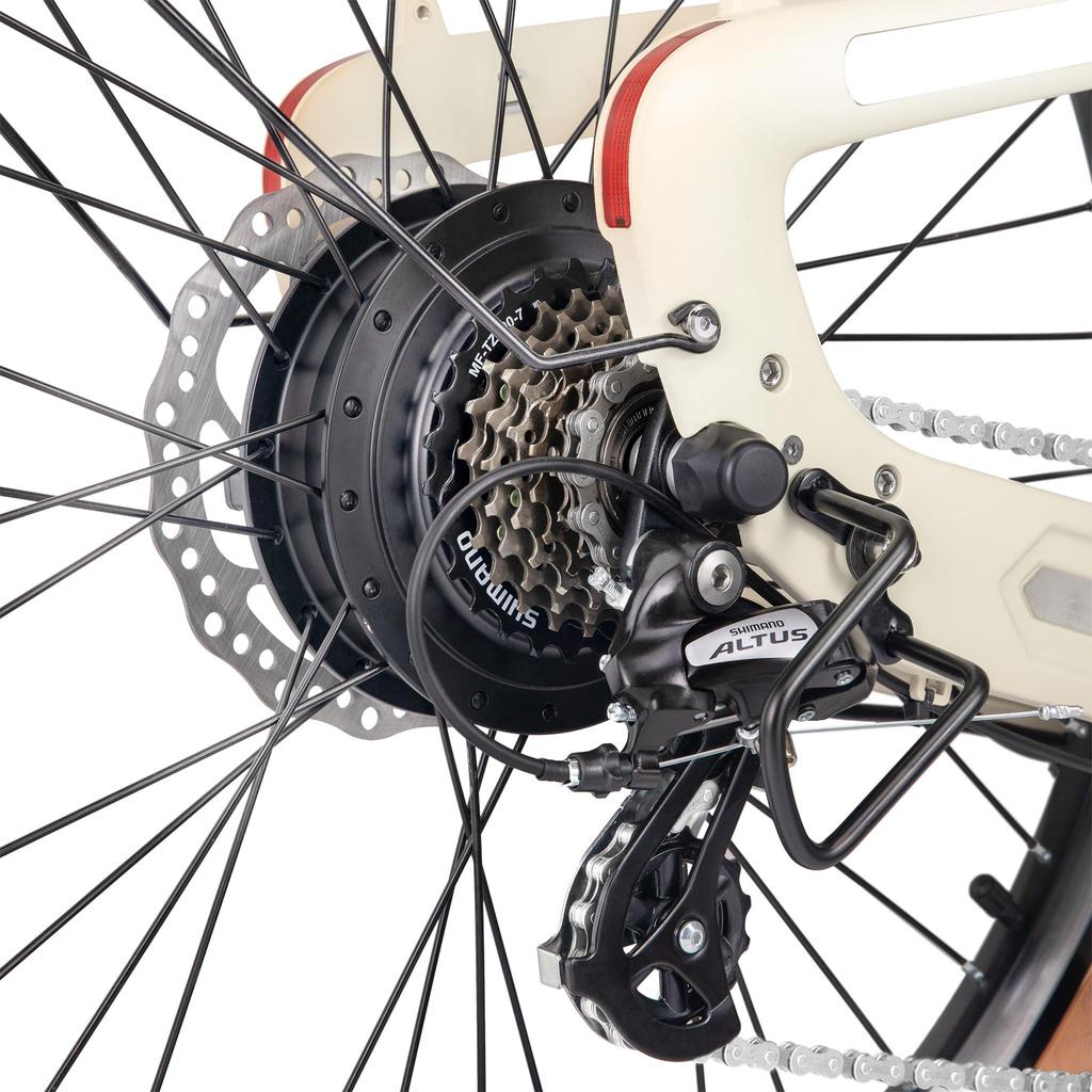 MIHOGO Air Carbon Fiber Frame Adult Electric Bicycle Urban E-Bike 26" Inflatable Tires E-bike 750W Motor 48V19.2AH Battery Electric Bike