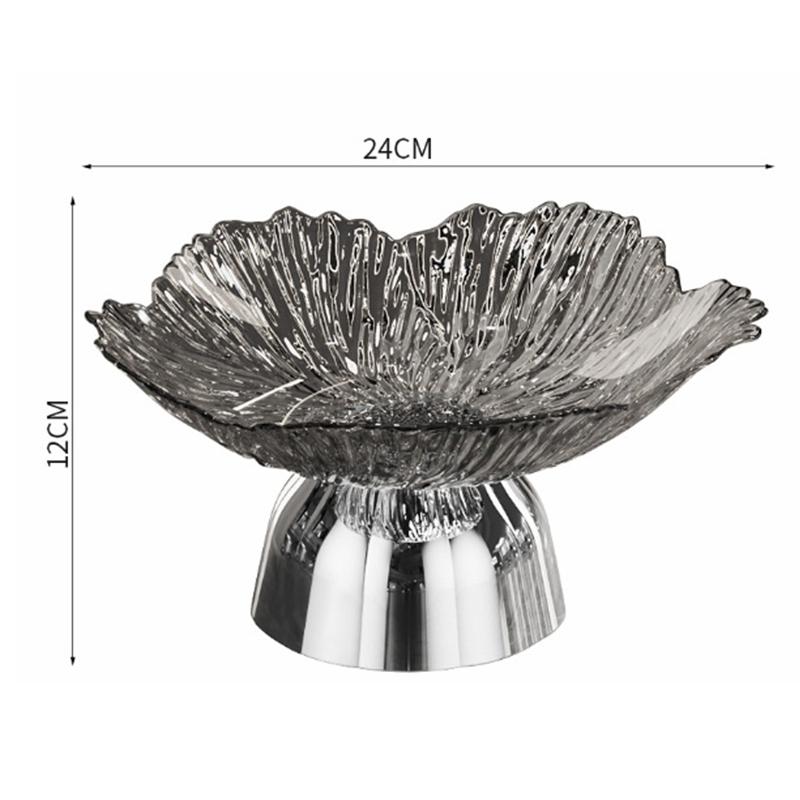 Прозрачная фруктовница на высокой ножке для дома, гостиной, кофейного столика, легкая роскошь, высококлассная фруктовая ваза, тарелка для конфет и закусок