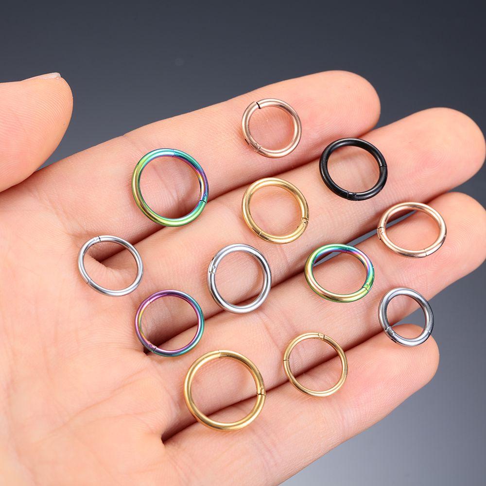 1Pc Unisex Hinged Segment Titanium Steel Ear Helix Tragus Piercing Septum Lip Ring Nose Hoop